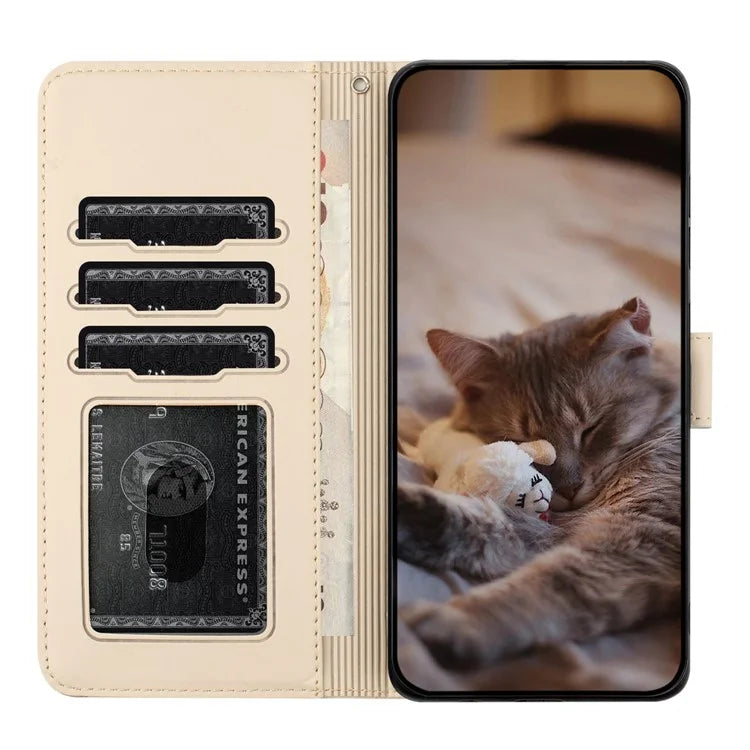 For Xiaomi Redmi Note 13 Pro 5G / Poco X6 5G Case Wall Cats Imprinted PU Leather Phone Cover