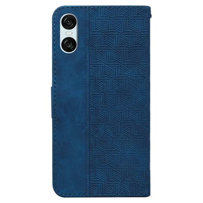 For Sony Xperia 5 VI Case Imprinted Geometry PU Leather Wrist Strap Phone Cover