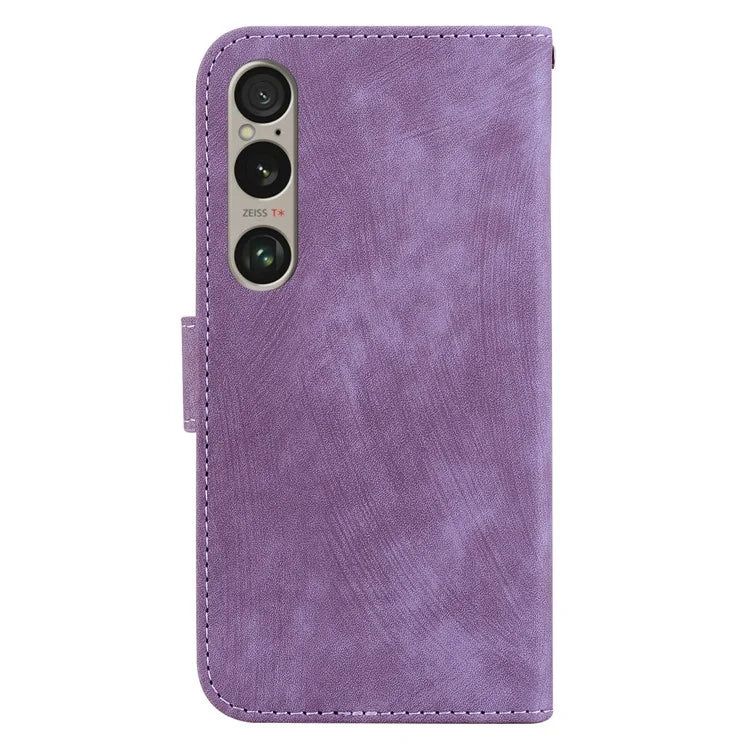 For Sony Xperia 1 VI Leather Case Cute Tiger Pattern Wallet Stand Phone Cover