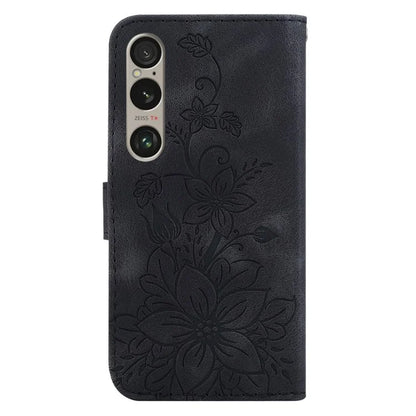 For Sony Xperia 1 VI Case Stand Flower Imprint PU Leather Flip Phone Cover