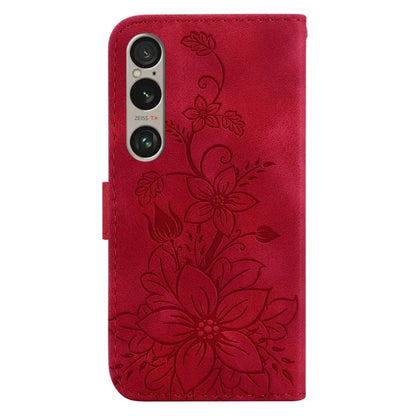 For Sony Xperia 1 VI Case Stand Flower Imprint PU Leather Flip Phone Cover