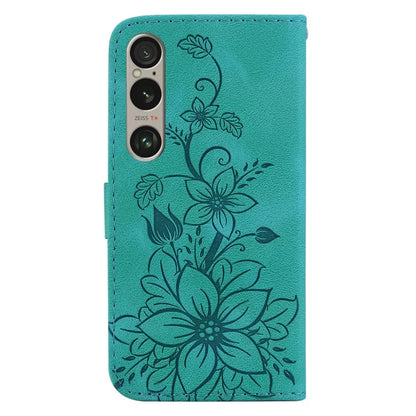 For Sony Xperia 1 VI Case Stand Flower Imprint PU Leather Flip Phone Cover