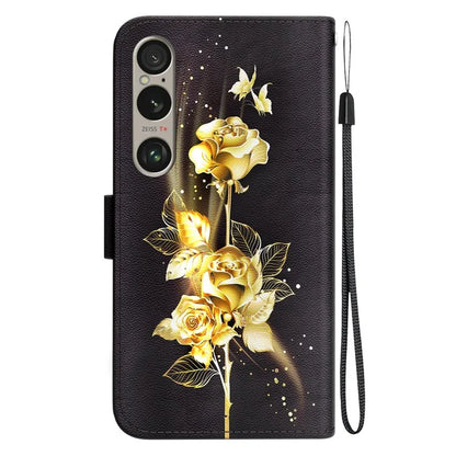 For Sony Xperia 1 VI Case Cash Compartment PU Leather Pattern Phone Cover