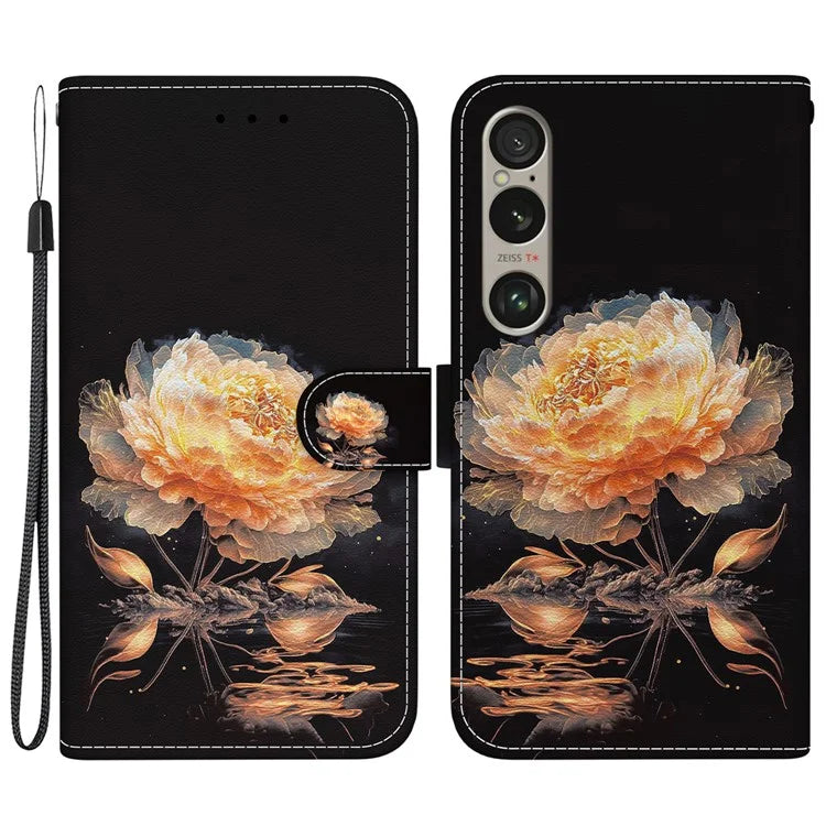 For Sony Xperia 1 VI Case Cash Compartment PU Leather Pattern Phone Cover