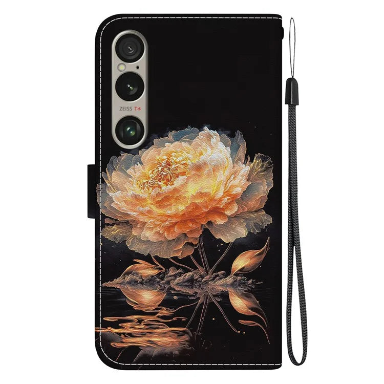For Sony Xperia 1 VI Case Cash Compartment PU Leather Pattern Phone Cover