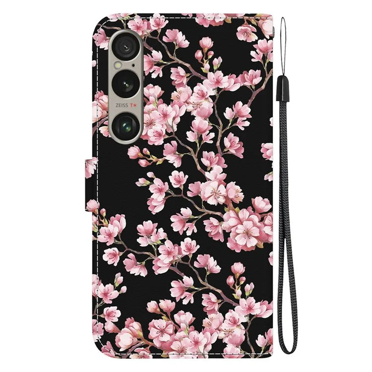 For Sony Xperia 1 VI Case Cash Compartment PU Leather Pattern Phone Cover