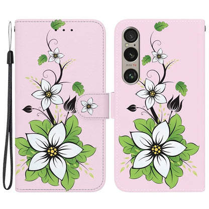 For Sony Xperia 1 VI Case Cash Compartment PU Leather Pattern Phone Cover