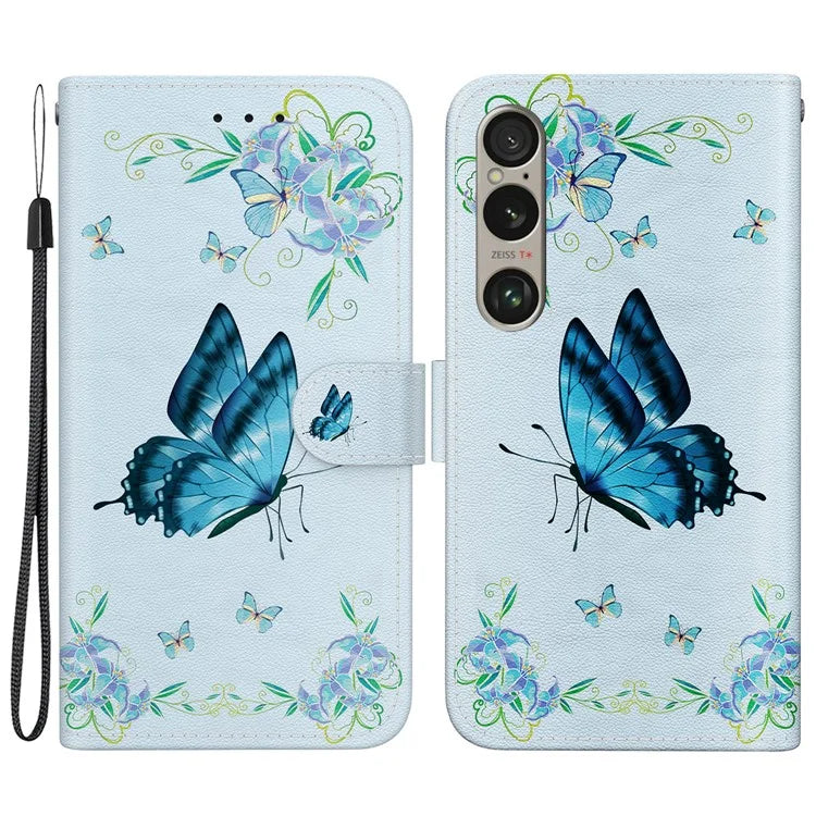 For Sony Xperia 1 VI Case Cash Compartment PU Leather Pattern Phone Cover