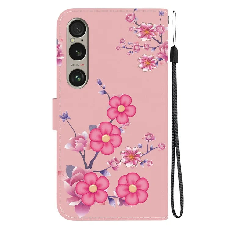 For Sony Xperia 1 VI Case Cash Compartment PU Leather Pattern Phone Cover