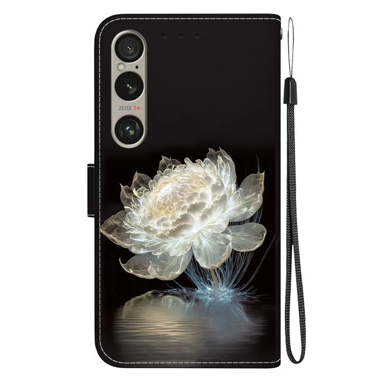 For Sony Xperia 1 VI Case Cash Compartment PU Leather Pattern Phone Cover