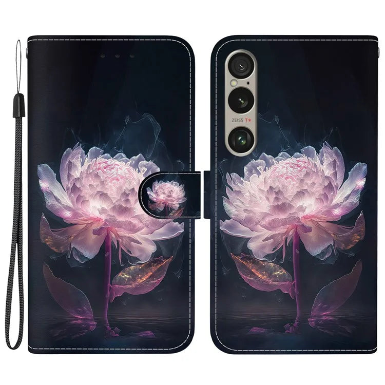 For Sony Xperia 1 VI Case Cash Compartment PU Leather Pattern Phone Cover