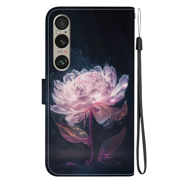 For Sony Xperia 1 VI Case Cash Compartment PU Leather Pattern Phone Cover