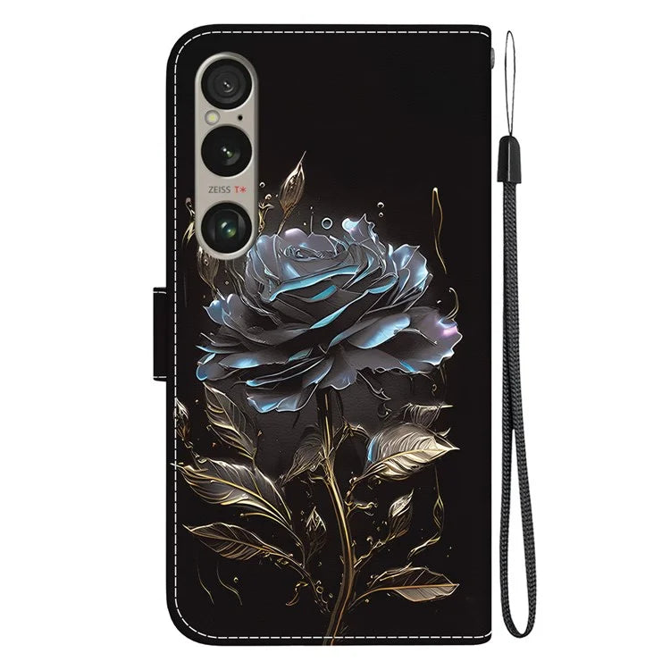 For Sony Xperia 1 VI Case Cash Compartment PU Leather Pattern Phone Cover