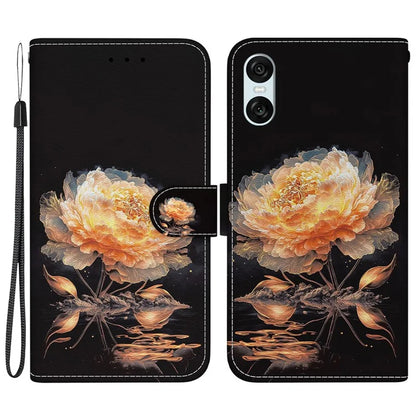 For Sony Xperia 10 VI Case Wallet Phone Leather Cover with Strap Pattern Printing