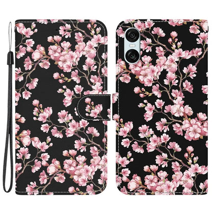 For Sony Xperia 10 VI Case Wallet Phone Leather Cover with Strap Pattern Printing