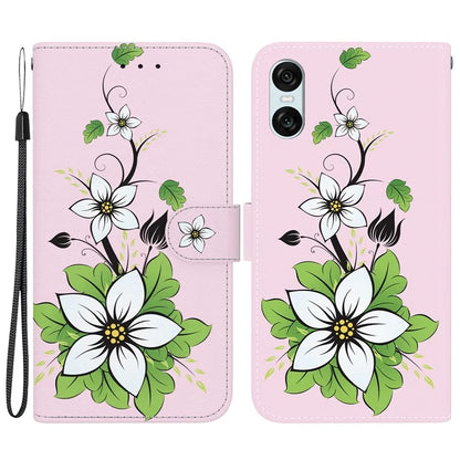 For Sony Xperia 10 VI Case Wallet Phone Leather Cover with Strap Pattern Printing