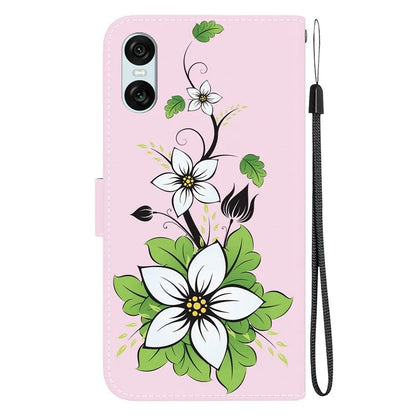 For Sony Xperia 10 VI Case Wallet Phone Leather Cover with Strap Pattern Printing