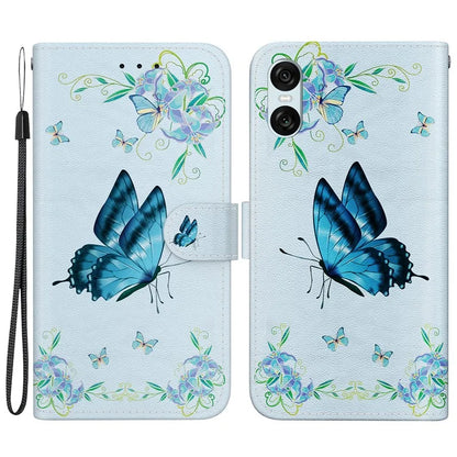 For Sony Xperia 10 VI Case Wallet Phone Leather Cover with Strap Pattern Printing