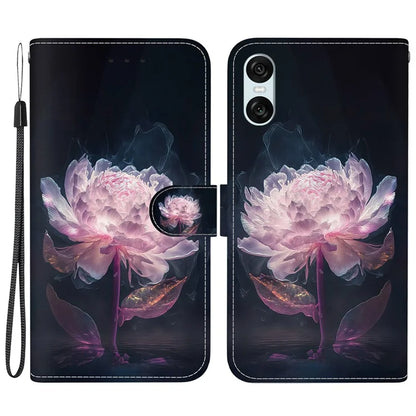 For Sony Xperia 10 VI Case Wallet Phone Leather Cover with Strap Pattern Printing