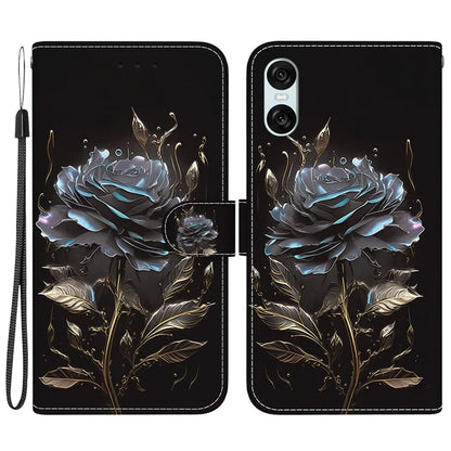 For Sony Xperia 10 VI Case Wallet Phone Leather Cover with Strap Pattern Printing