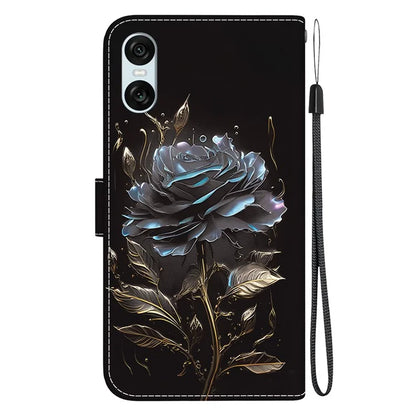 For Sony Xperia 10 VI Case Wallet Phone Leather Cover with Strap Pattern Printing