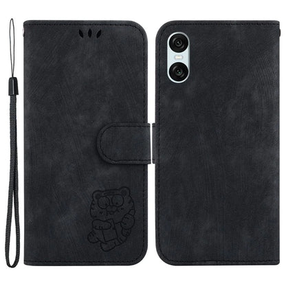 For Sony Xperia 10 VI Leather Case Phone Wallet Cover Cute Tiger Pattern