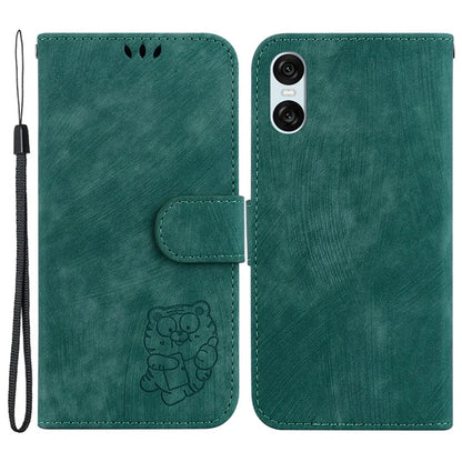 For Sony Xperia 10 VI Leather Case Phone Wallet Cover Cute Tiger Pattern