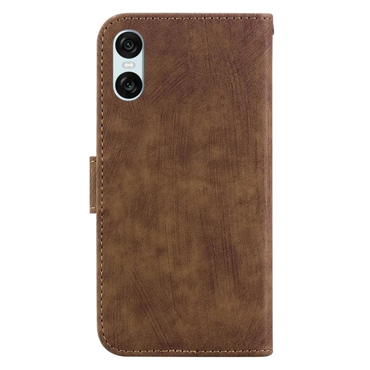 For Sony Xperia 10 VI Leather Case Phone Wallet Cover Cute Tiger Pattern