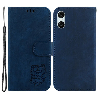 For Sony Xperia 10 VI Leather Case Phone Wallet Cover Cute Tiger Pattern