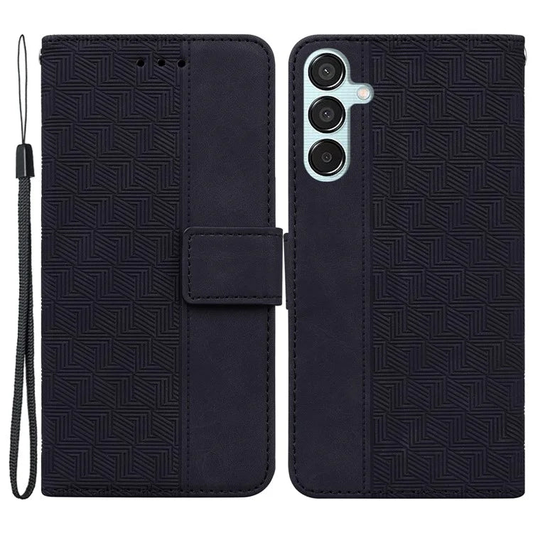 For Samsung Galaxy M15 5G / F15 5G Case PU Leather Geometry Flip Wallet Phone Cover