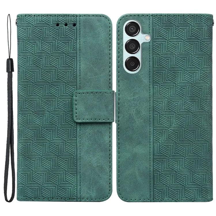 For Samsung Galaxy M15 5G / F15 5G Case PU Leather Geometry Flip Wallet Phone Cover