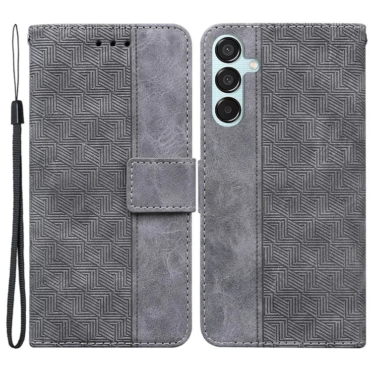For Samsung Galaxy M15 5G / F15 5G Case PU Leather Geometry Flip Wallet Phone Cover