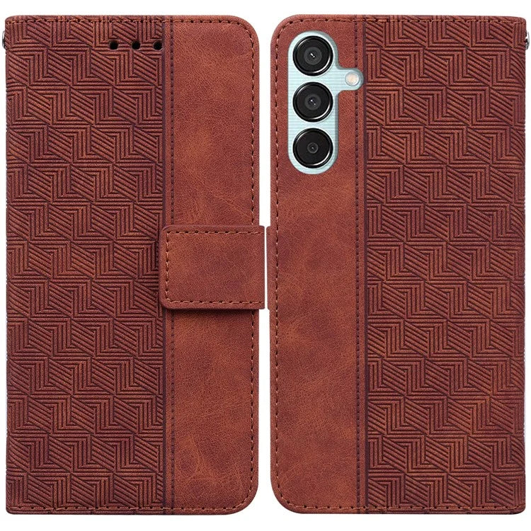 For Samsung Galaxy M15 5G / F15 5G Case PU Leather Geometry Flip Wallet Phone Cover