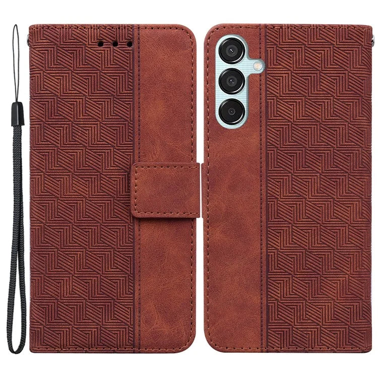 For Samsung Galaxy M15 5G / F15 5G Case PU Leather Geometry Flip Wallet Phone Cover