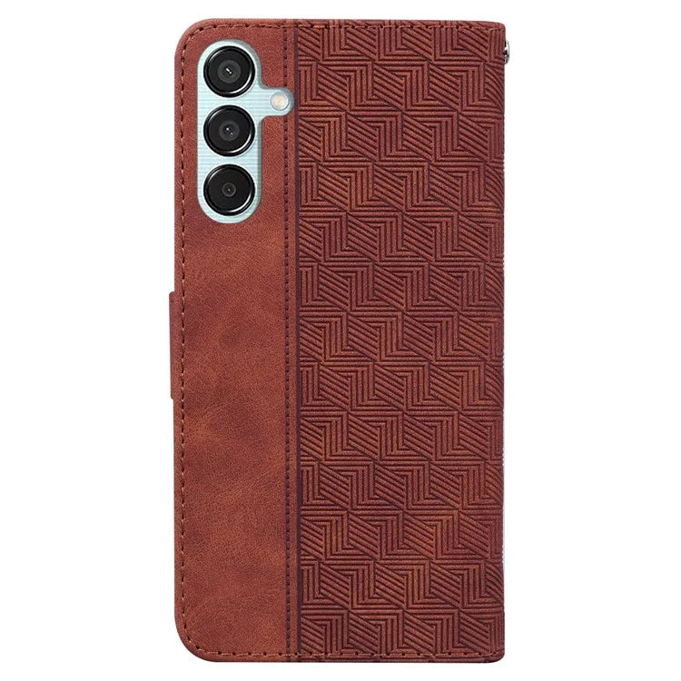 For Samsung Galaxy M15 5G / F15 5G Case PU Leather Geometry Flip Wallet Phone Cover