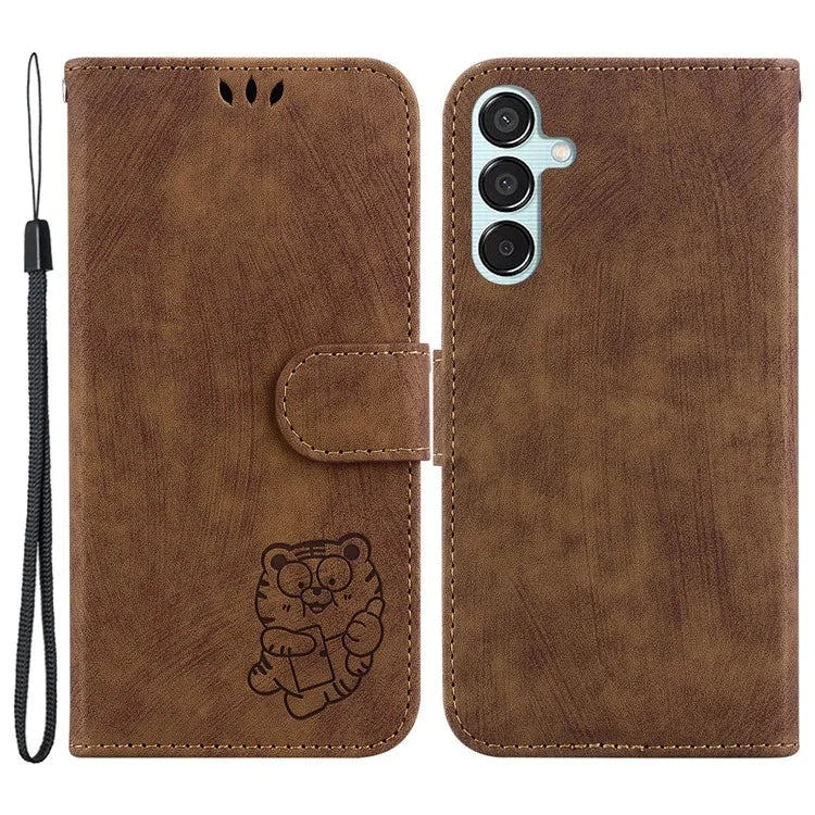 For Samsung Galaxy M15 5G / F15 5G Case Cute Tiger Pattern Flip Leather Phone Cover