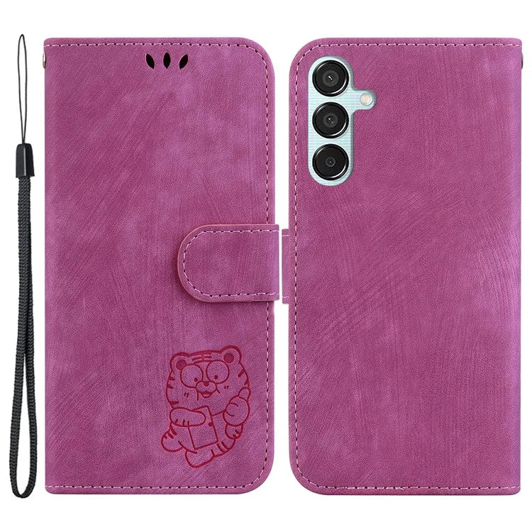 For Samsung Galaxy M15 5G / F15 5G Case Cute Tiger Pattern Flip Leather Phone Cover