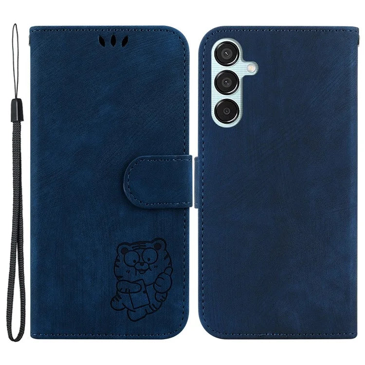For Samsung Galaxy M15 5G / F15 5G Case Cute Tiger Pattern Flip Leather Phone Cover
