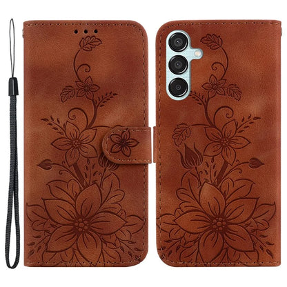For Samsung Galaxy M15 5G / F15 5G Leather Case Flower Imprinted Phone Cover