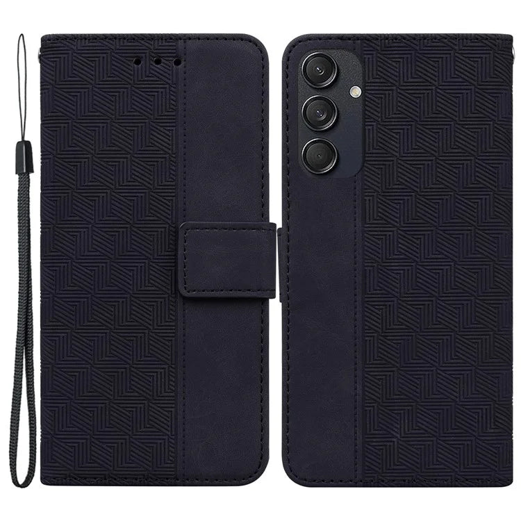 For Samsung Galaxy M55 5G / C55 5G / F55 5G Case Imprinted Geometry PU Leather Protective Cover
