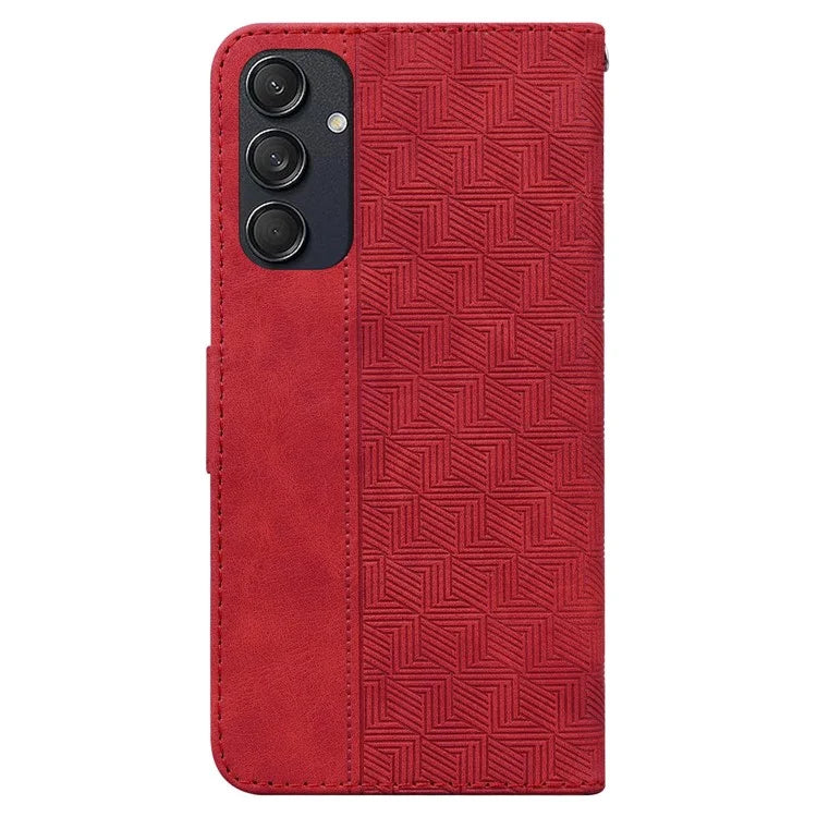 For Samsung Galaxy M55 5G / C55 5G / F55 5G Case Imprinted Geometry PU Leather Protective Cover