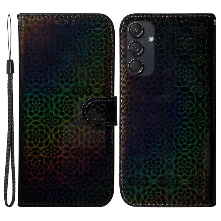 For Samsung Galaxy M55 5G / C55 5G / F55 5G Case Dazzling Flower Magnetic Clasp Leather Cover