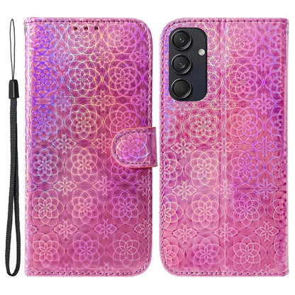 For Samsung Galaxy M55 5G / C55 5G / F55 5G Case Dazzling Flower Magnetic Clasp Leather Cover