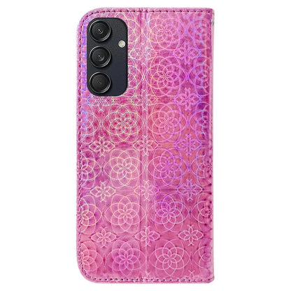 For Samsung Galaxy M55 5G / C55 5G / F55 5G Case Dazzling Flower Magnetic Clasp Leather Cover