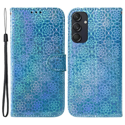 For Samsung Galaxy M55 5G / C55 5G / F55 5G Case Dazzling Flower Magnetic Clasp Leather Cover