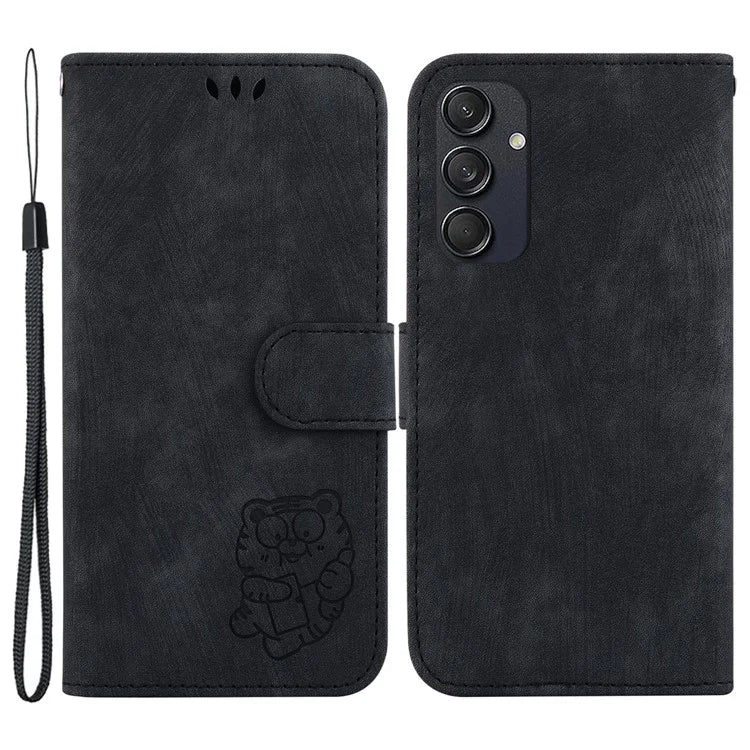 For Samsung Galaxy M55 5G / C55 5G / F55 5G Case Wallet Little Tiger Imprinted Leather Phone Cover