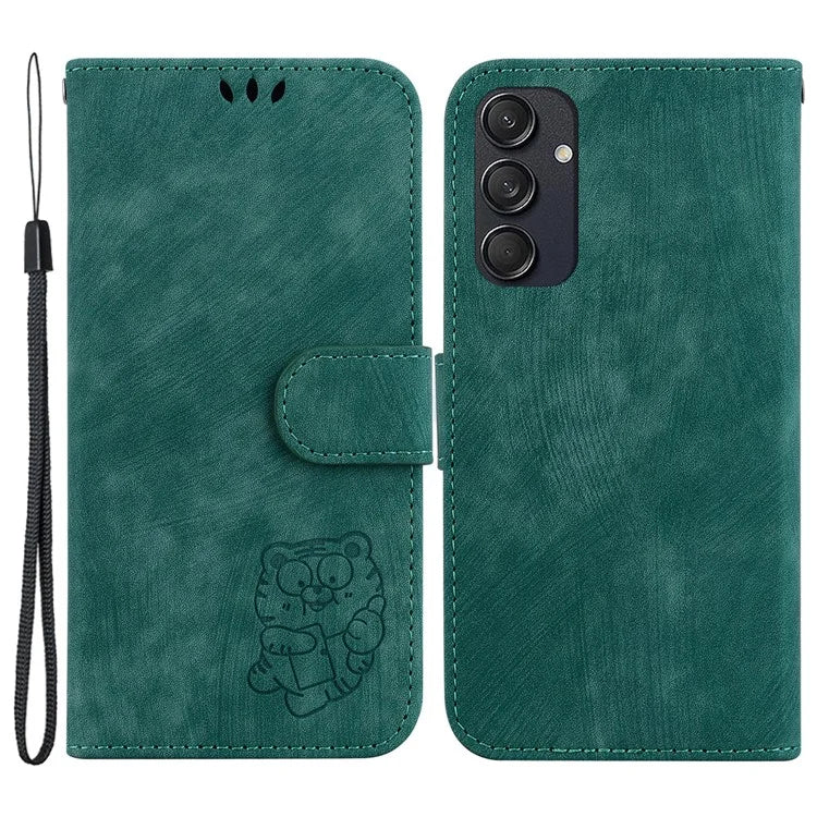 For Samsung Galaxy M55 5G / C55 5G / F55 5G Case Wallet Little Tiger Imprinted Leather Phone Cover