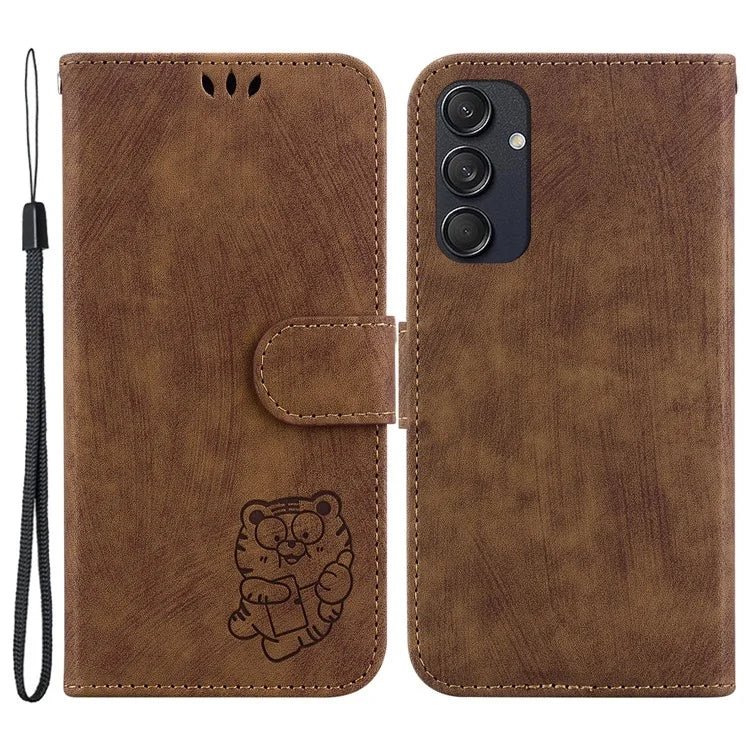 For Samsung Galaxy M55 5G / C55 5G / F55 5G Case Wallet Little Tiger Imprinted Leather Phone Cover