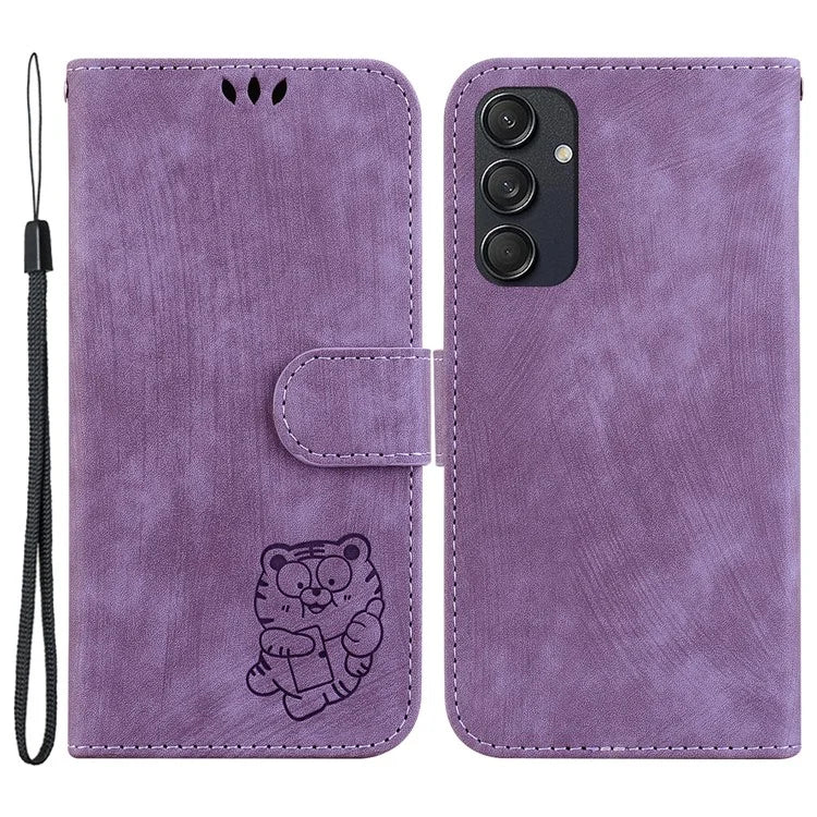 For Samsung Galaxy M55 5G / C55 5G / F55 5G Case Wallet Little Tiger Imprinted Leather Phone Cover