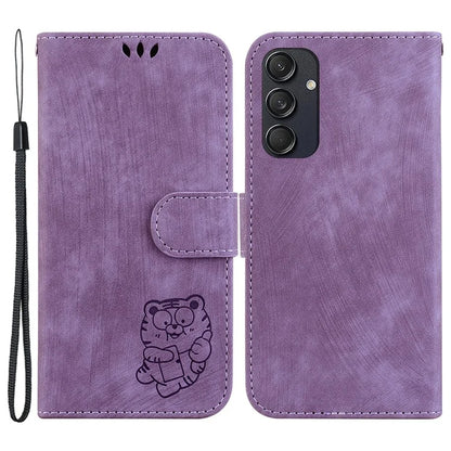 For Samsung Galaxy M55 5G / C55 5G / F55 5G Case Wallet Little Tiger Imprinted Leather Phone Cover